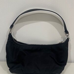 Prada Black Shoulder Bag with Silver Hardware